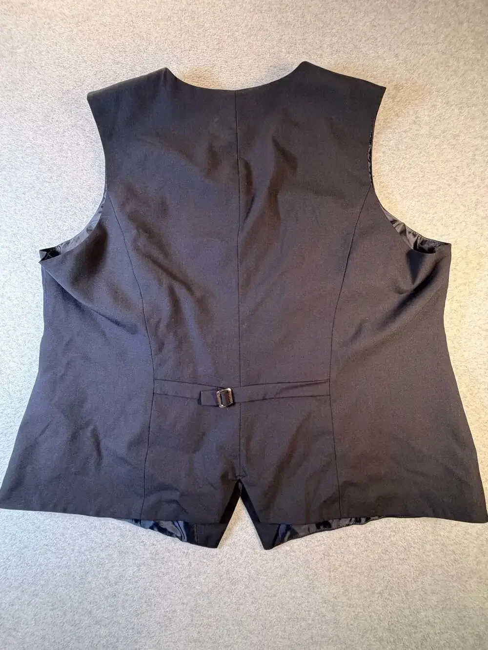 Doc & Amelia Suit Vest Size 3XW-TALL Black Poly/Wool/Lycra